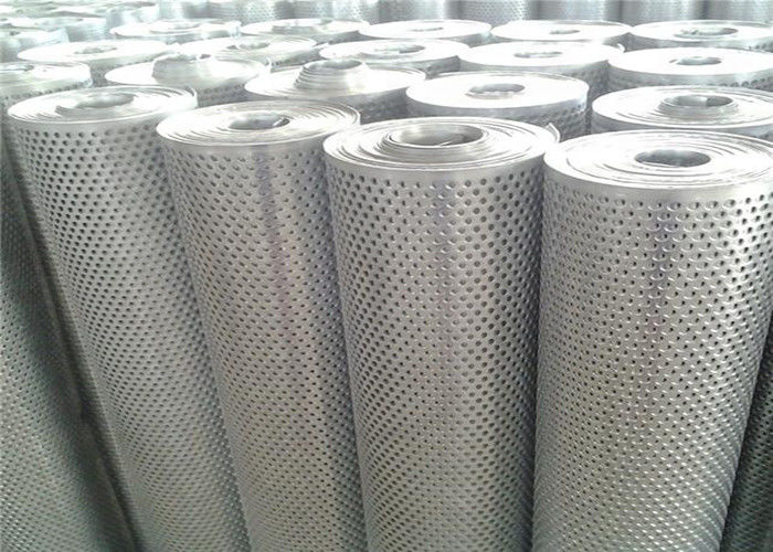 Silver Aluminium Sheet With Holes , Customized Size Perforated Aluminum Plate