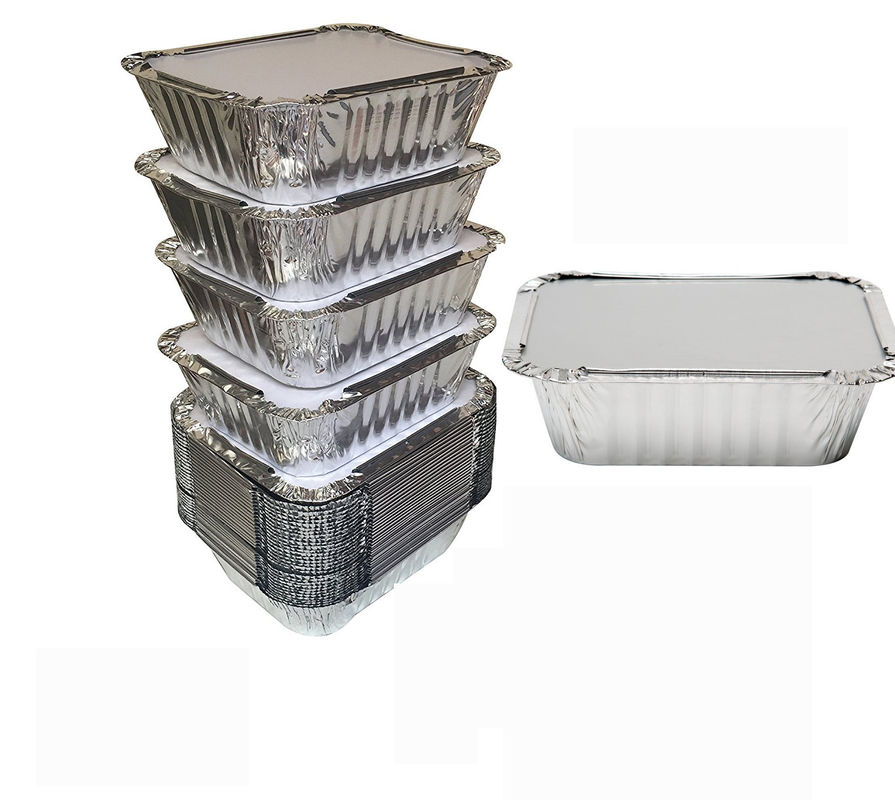 8011 Disposable Aluminium Foil Trays , Disposable Microwavable Foil Containers