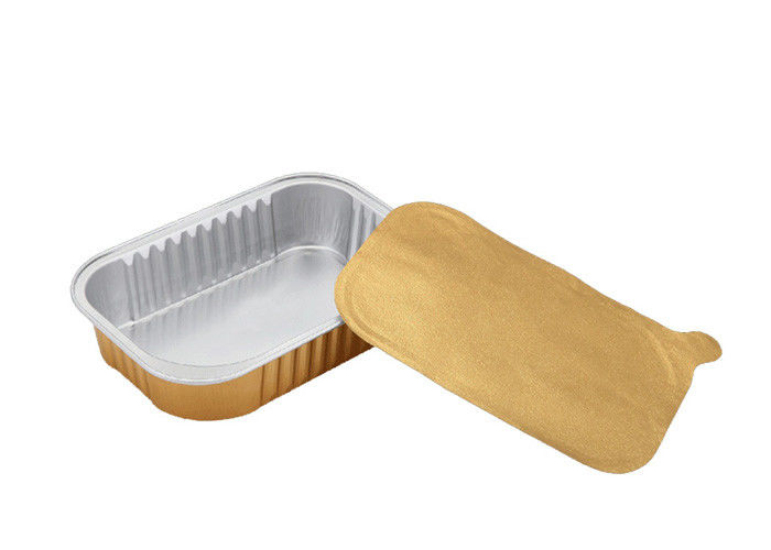Disposable Foil Trays With Lids Rectangle / Round Shape For Hotel And Restaurant